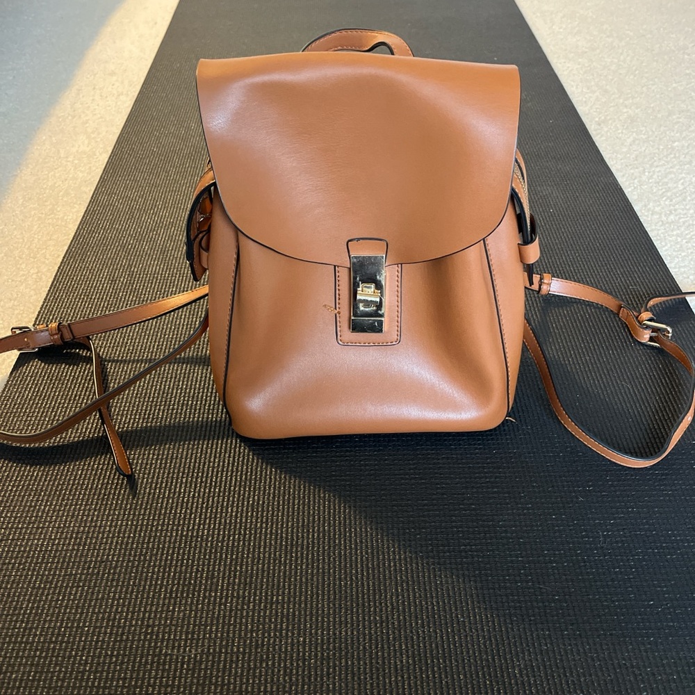 Moda Luxe Tan Leather Backpack